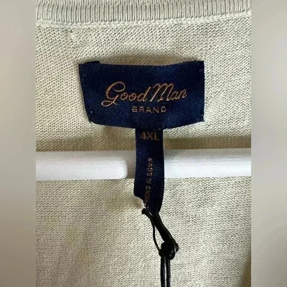 NWT Good Man Brand Johnny Collar Linen Blend Warm Sand Beige Polo Shirt - 4XL - Picture 3 of 6